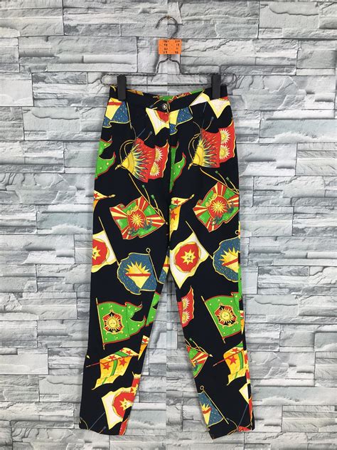 vintage versace printed pants|Versace pants outlet.